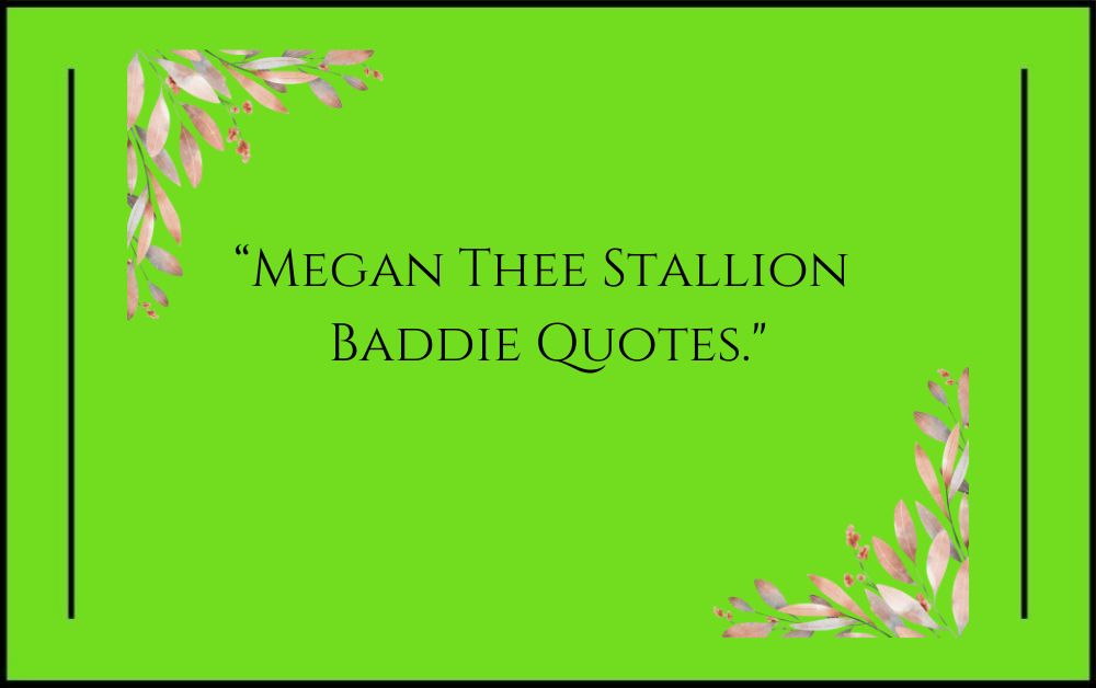 Megan Thee Stallion Baddie Quotes