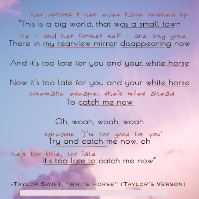 Final Chorus & Outro: “It’s Too Late to Catch Me Now”